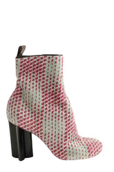 Boots Louis Vuitton Rose en Velours, taille 39 - Seconde Main