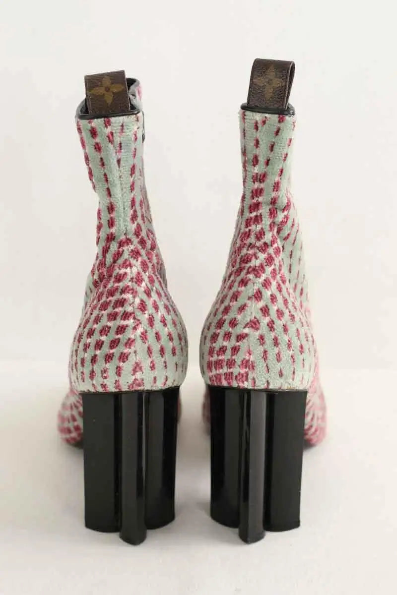 Boots Louis Vuitton Rose en Velours