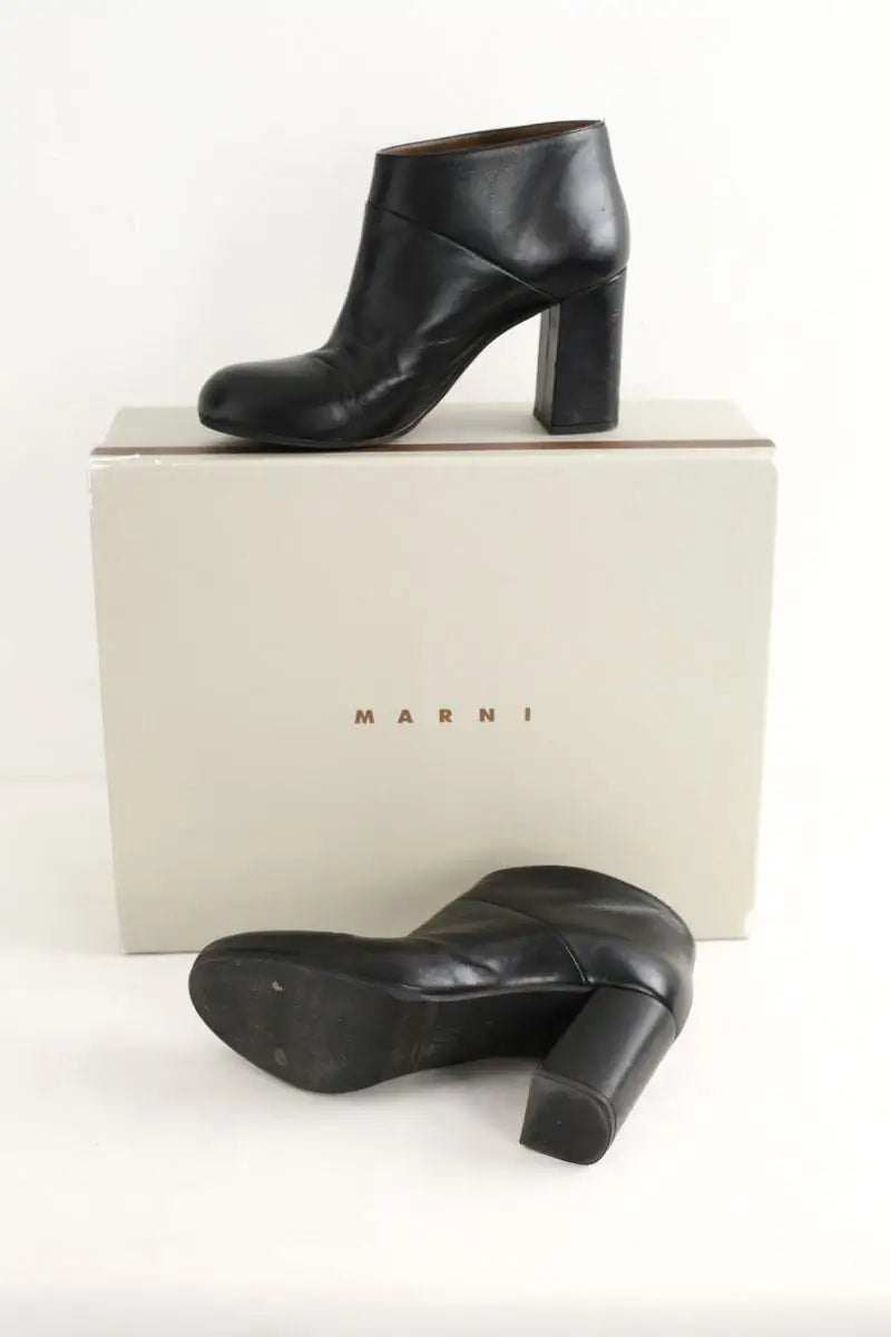 Boots Marni Noir en Cuir
