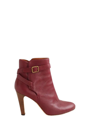 Boots Michel Vivien Bordeaux en Cuir, taille 39 - Seconde Main
