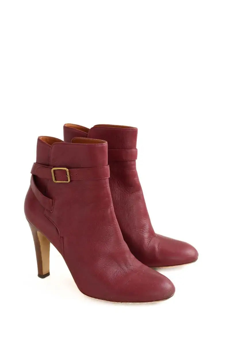 Boots Michel Vivien Bordeaux en Cuir