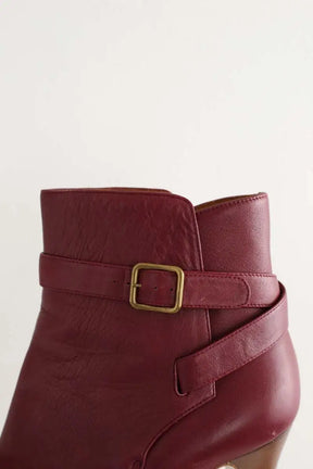 Boots Michel Vivien Bordeaux en Cuir