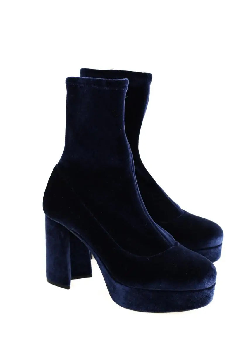 Boots Miu Miu High heel ankle Bleu en Velours