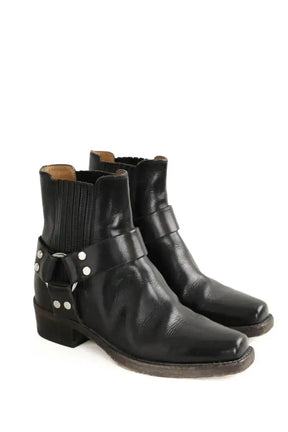 Boots motardes RE/DONE Noir en Cuir
