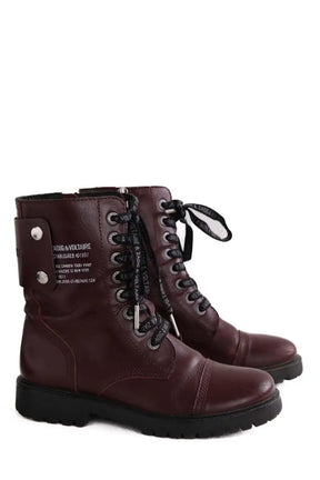 Boots motardes Zadig & Voltaire Bordeaux en Cuir