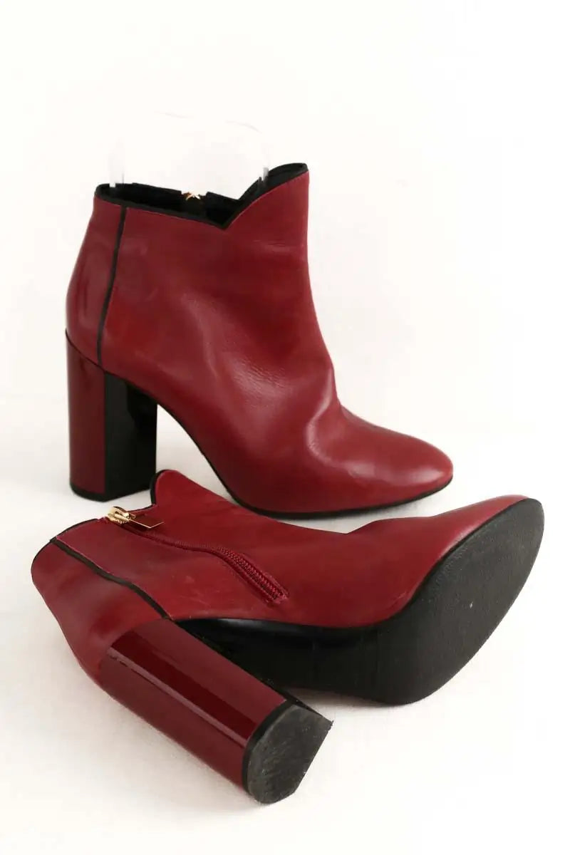 Boots Pierre Hardy Rouge en Cuir