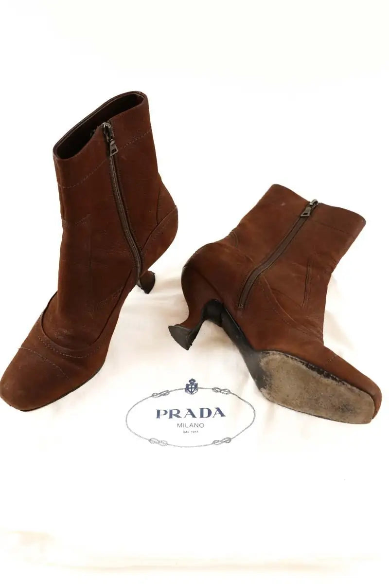 Boots Prada Marron en Cuir