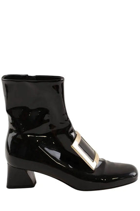 Boots Roger Vivier Noir en Cuir verni, taille 37 - Seconde Main