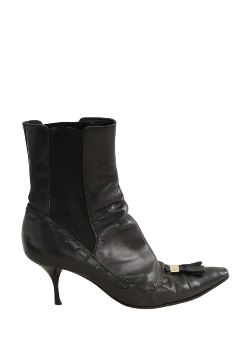 Boots Saint Laurent Noir en Cuir, taille 37 - Seconde Main