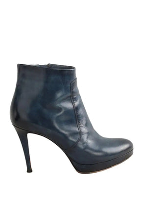 Boots Santoni Bleu en Cuir, taille 37 - Seconde Main