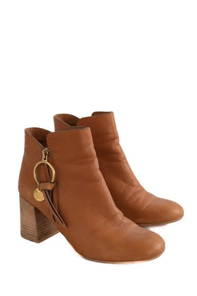 Boots See By Chloé Camel en Cuir
