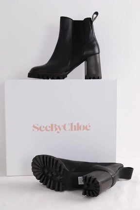 Boots See By Chloé Noir en Cuir