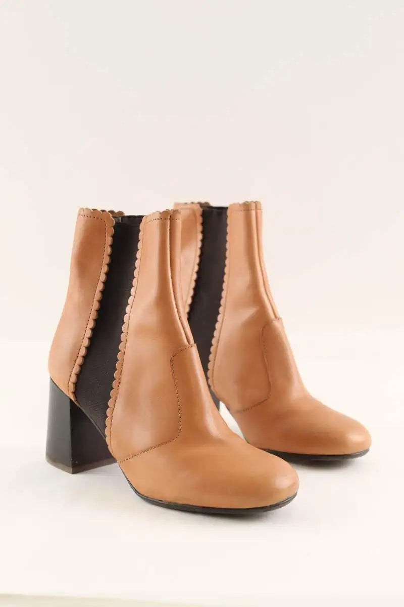 Boots See By Chloé Rose en Cuir