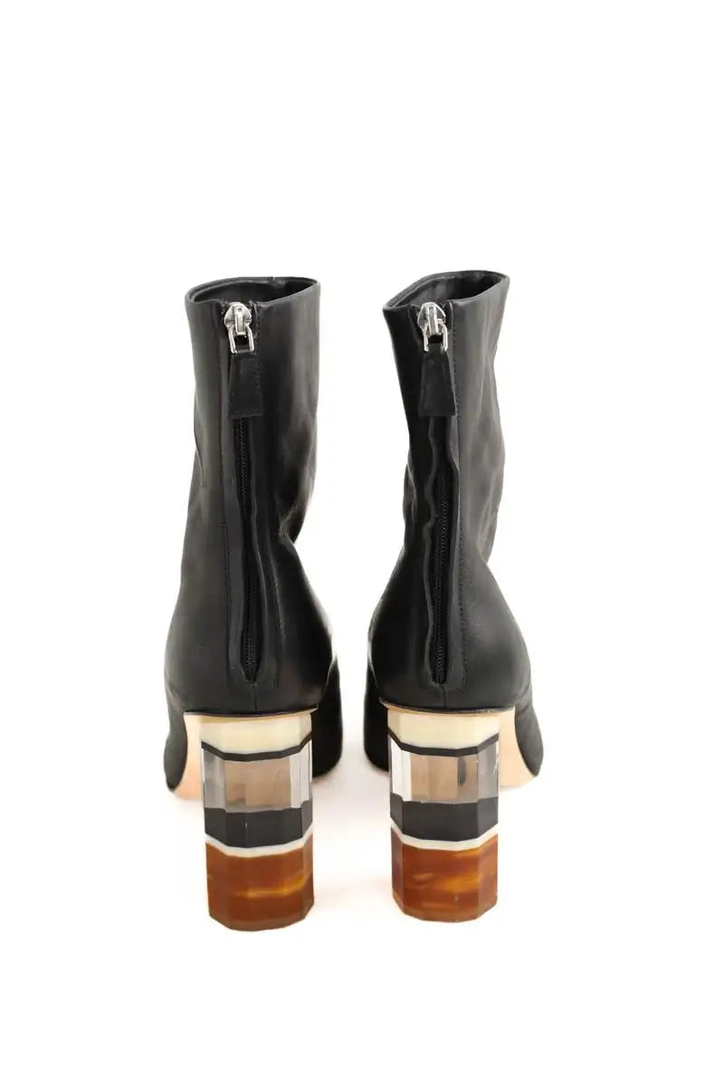 Boots Self-Portrait Noir en Cuir