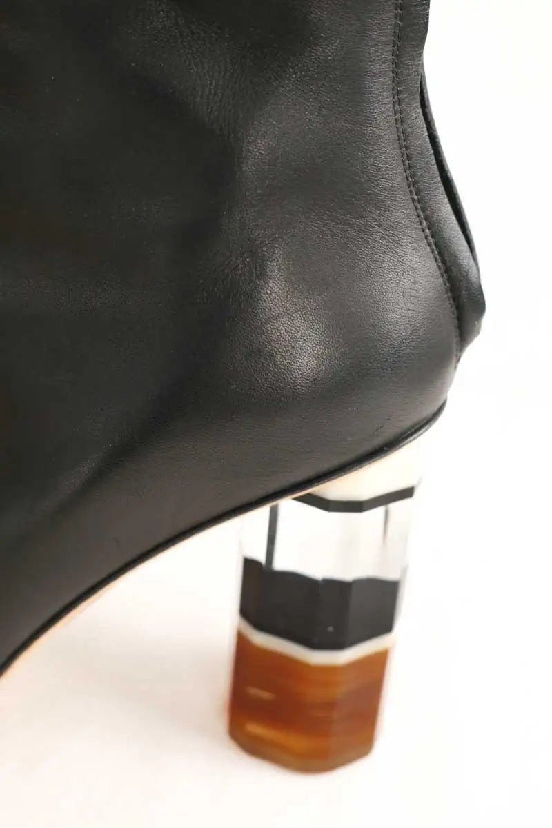 Boots Self-Portrait Noir en Cuir