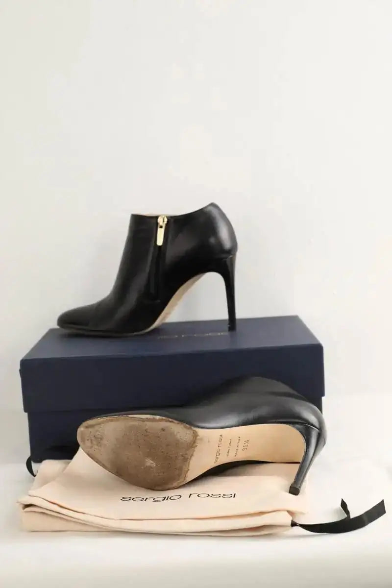 Boots Sergio Rossi Noir en Cuir