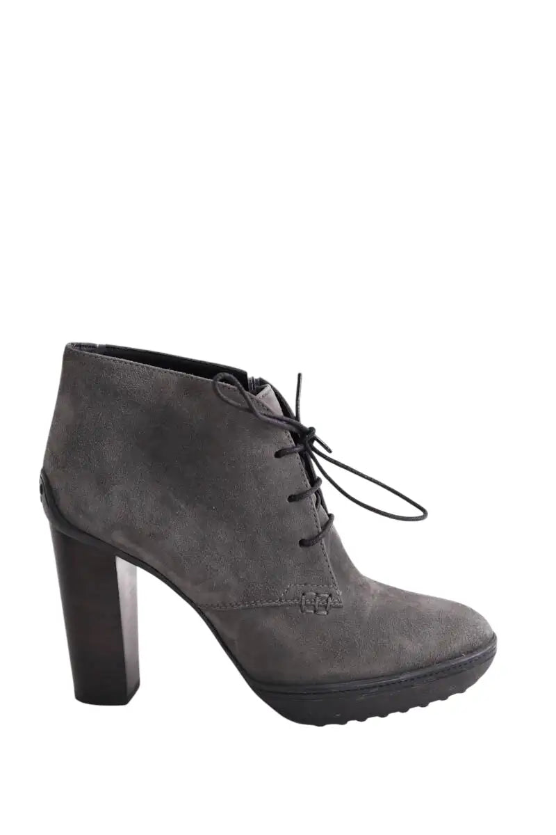 Boots Tod's Gris en Daim, taille 36 - Seconde Main
