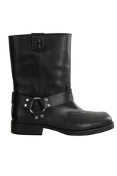 Boots Tory Burch Double T moto boot Noir en Cuir, taille 42 - Seconde Main