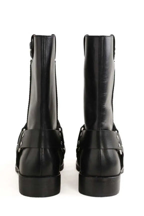 Boots Tory Burch Double T moto boot Noir en Cuir