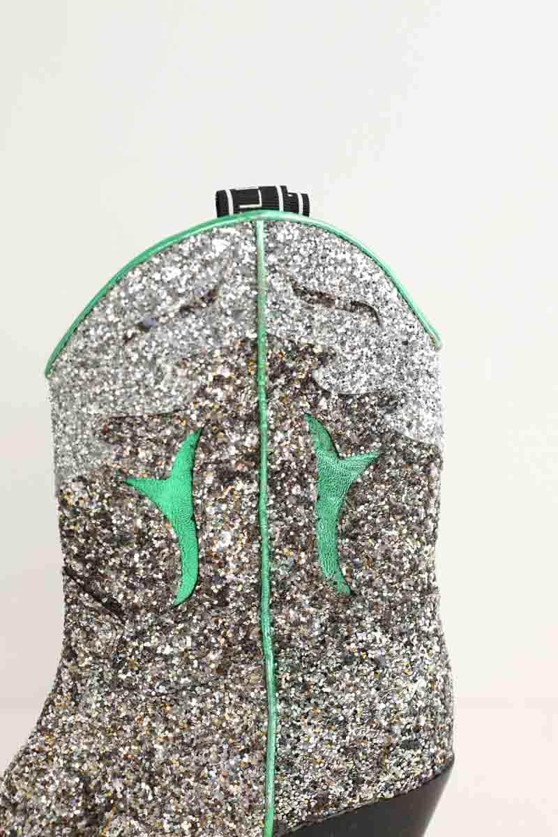 Boots western Elena Iachi Argent en Paillettes