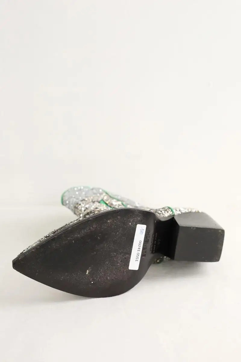 Boots western Elena Iachi Argent en Paillettes
