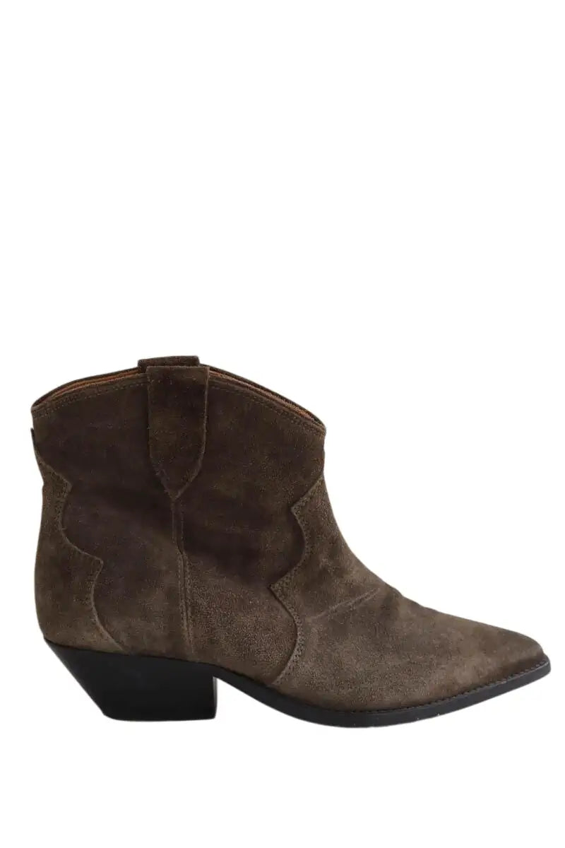 Boots western Isabel Marant Kaki en Daim, taille 37 - Seconde Main