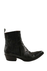 Boots western Sartore Noir en Cuir, taille 37 - Seconde Main