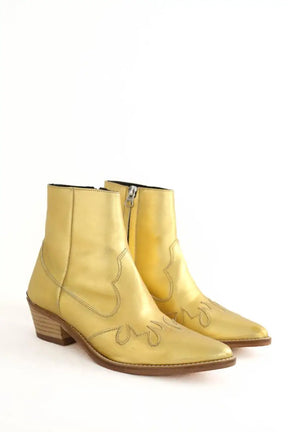 Boots western Valentine Gauthier Doré en Cuir