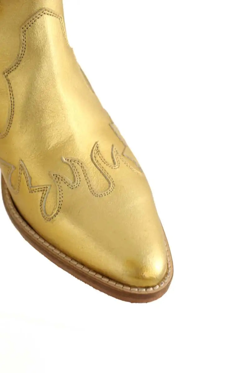 Boots western Valentine Gauthier Doré en Cuir