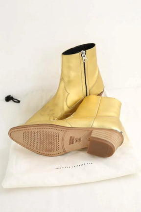 Boots western Valentine Gauthier Doré en Cuir