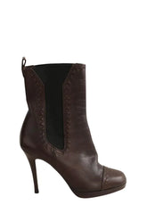 Boots Yves Saint Laurent Marron en Cuir, taille 36 - Seconde Main