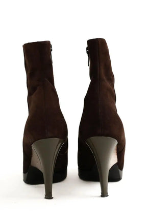 Boots Yves Saint Laurent Marron en Daim