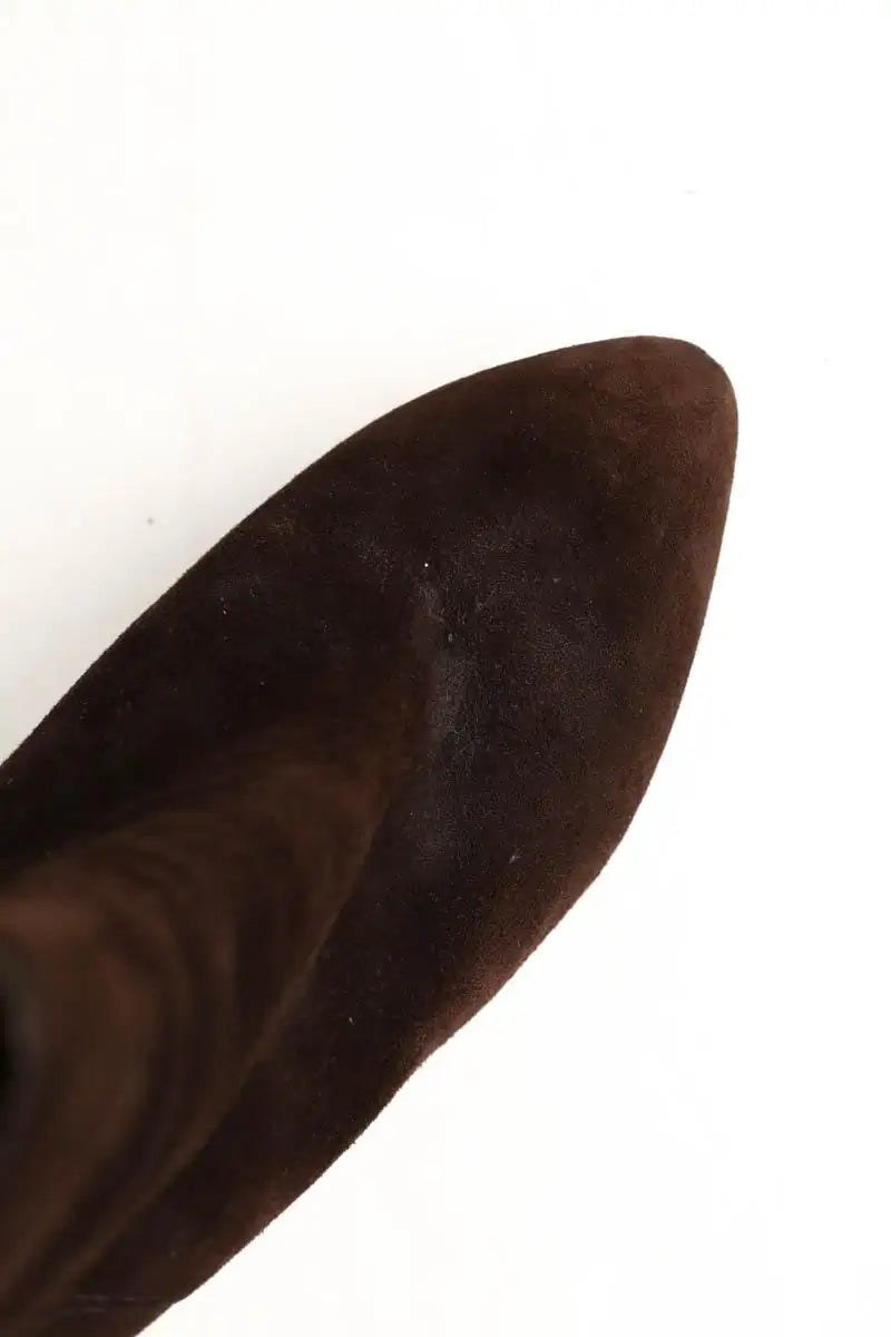 Boots Yves Saint Laurent Marron en Daim