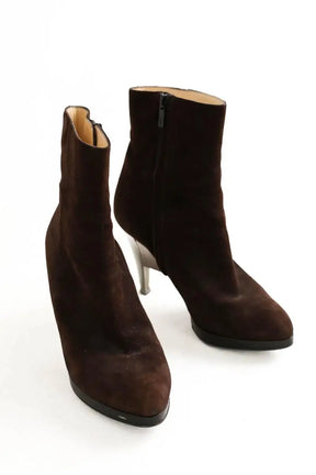 Boots Yves Saint Laurent Marron en Daim
