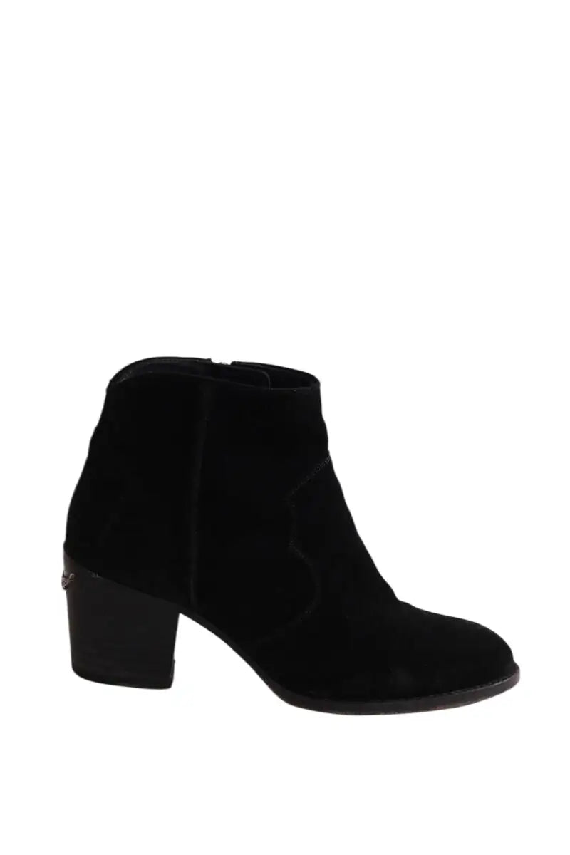 Boots Zadig & Voltaire Molly Noir en Daim, taille 37 - Seconde Main
