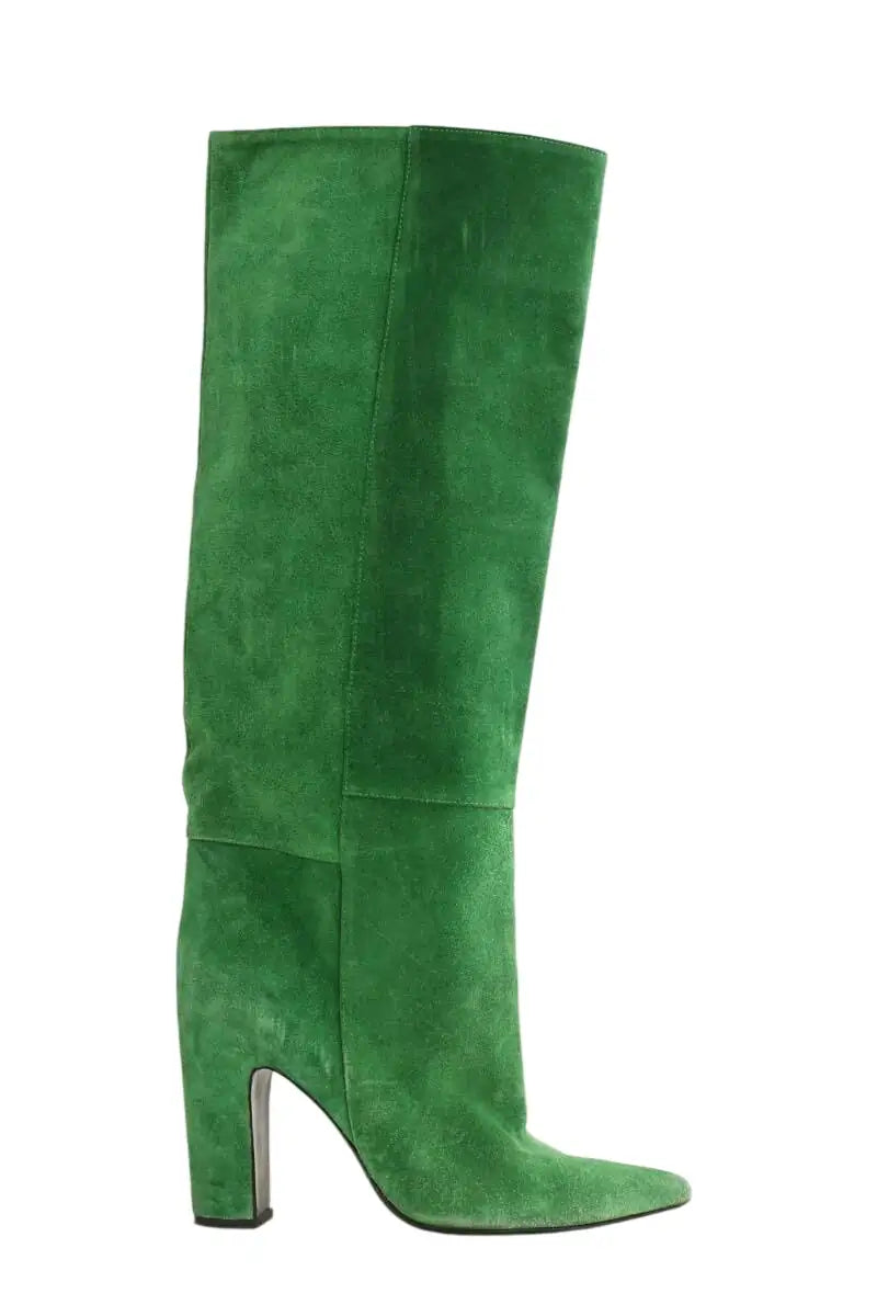 Bottes Barbara Bui Vert en Daim, taille 40 - Seconde Main