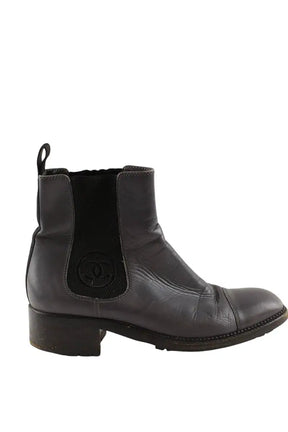 Bottes Chanel Gris en Cuir, taille 40 - Seconde Main