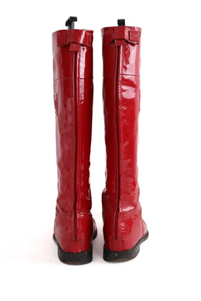 Bottes Chanel Rouge en Cuir verni
