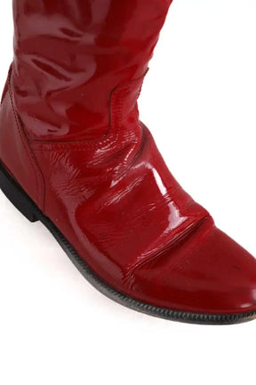 Bottes Chanel Rouge en Cuir verni