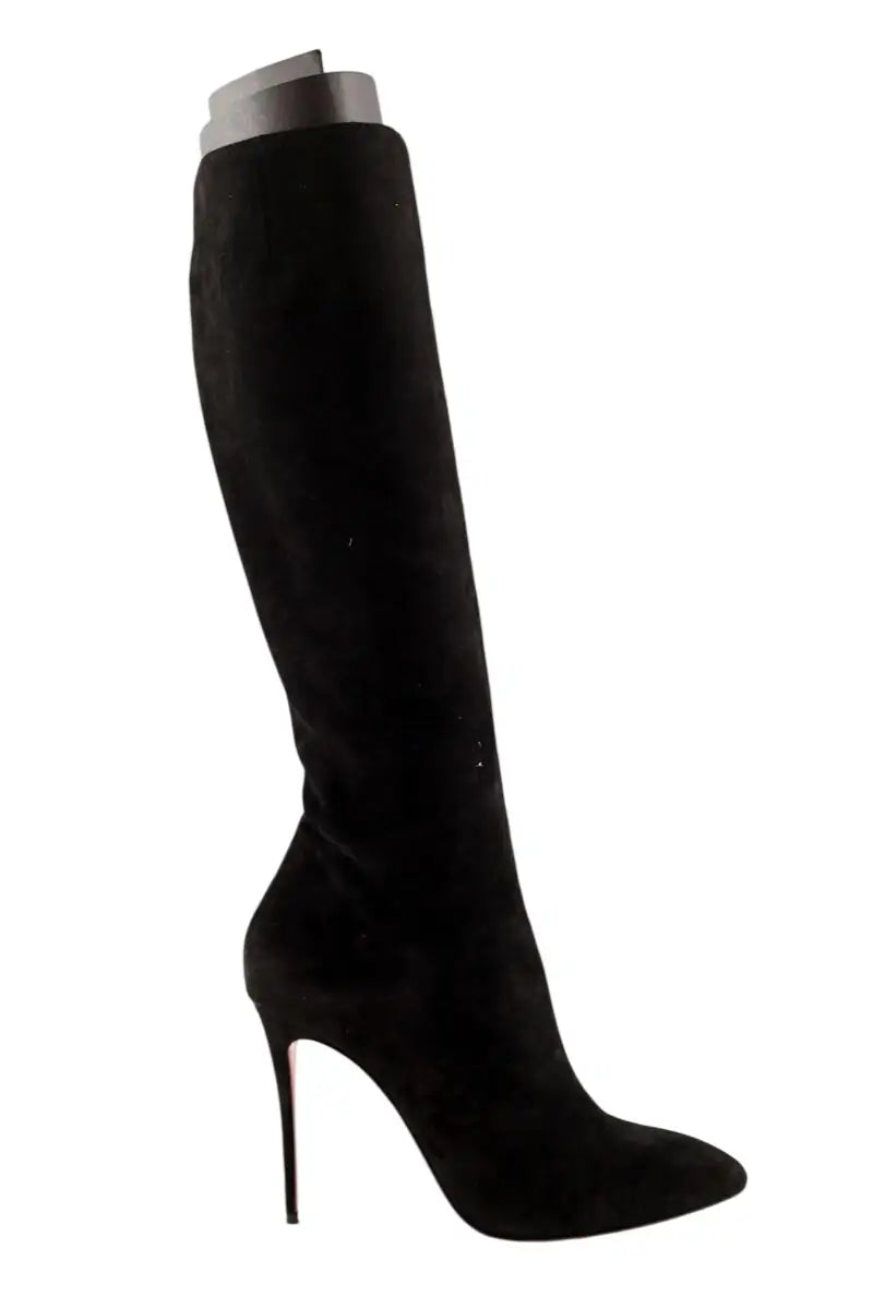Bottes Christian Louboutin Eloise Noir en Daim, taille 40 - Seconde Main