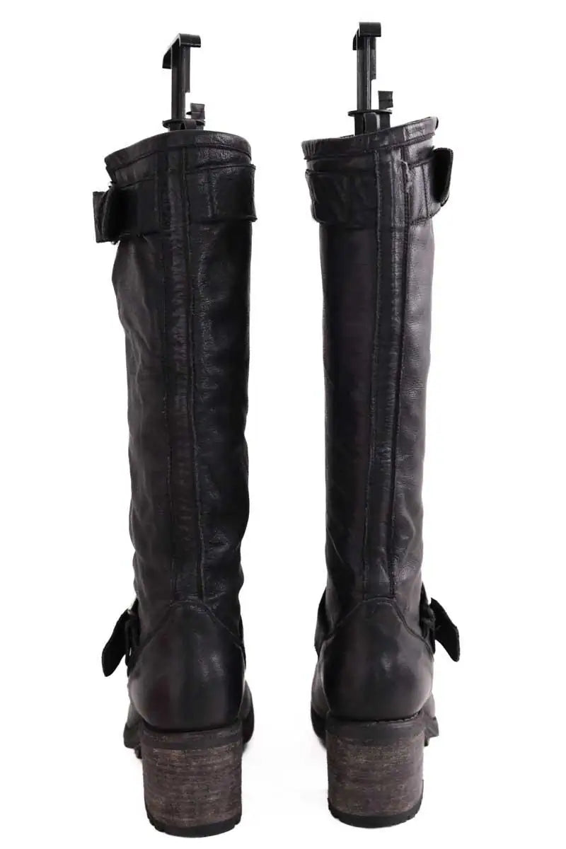Bottes de motard Free Lance Noir en Cuir