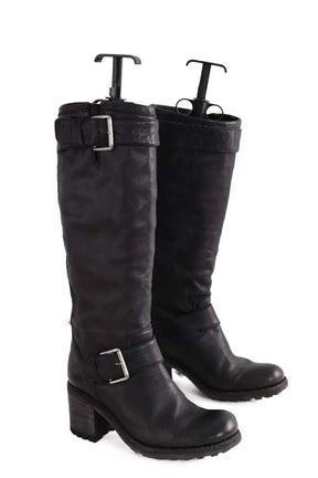 Bottes de motard Free Lance Noir en Cuir