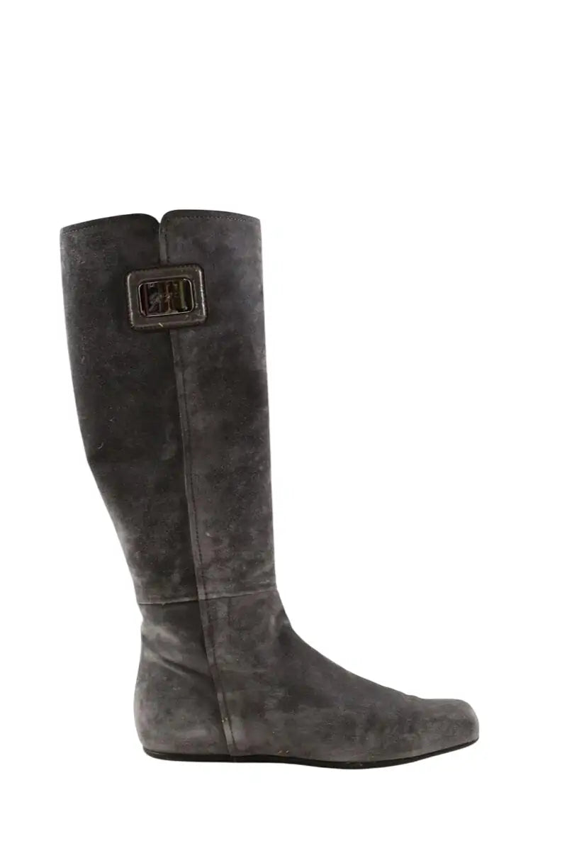 Bottes d'équitation Roger Vivier Gris en Daim, taille 39 - Seconde Main
