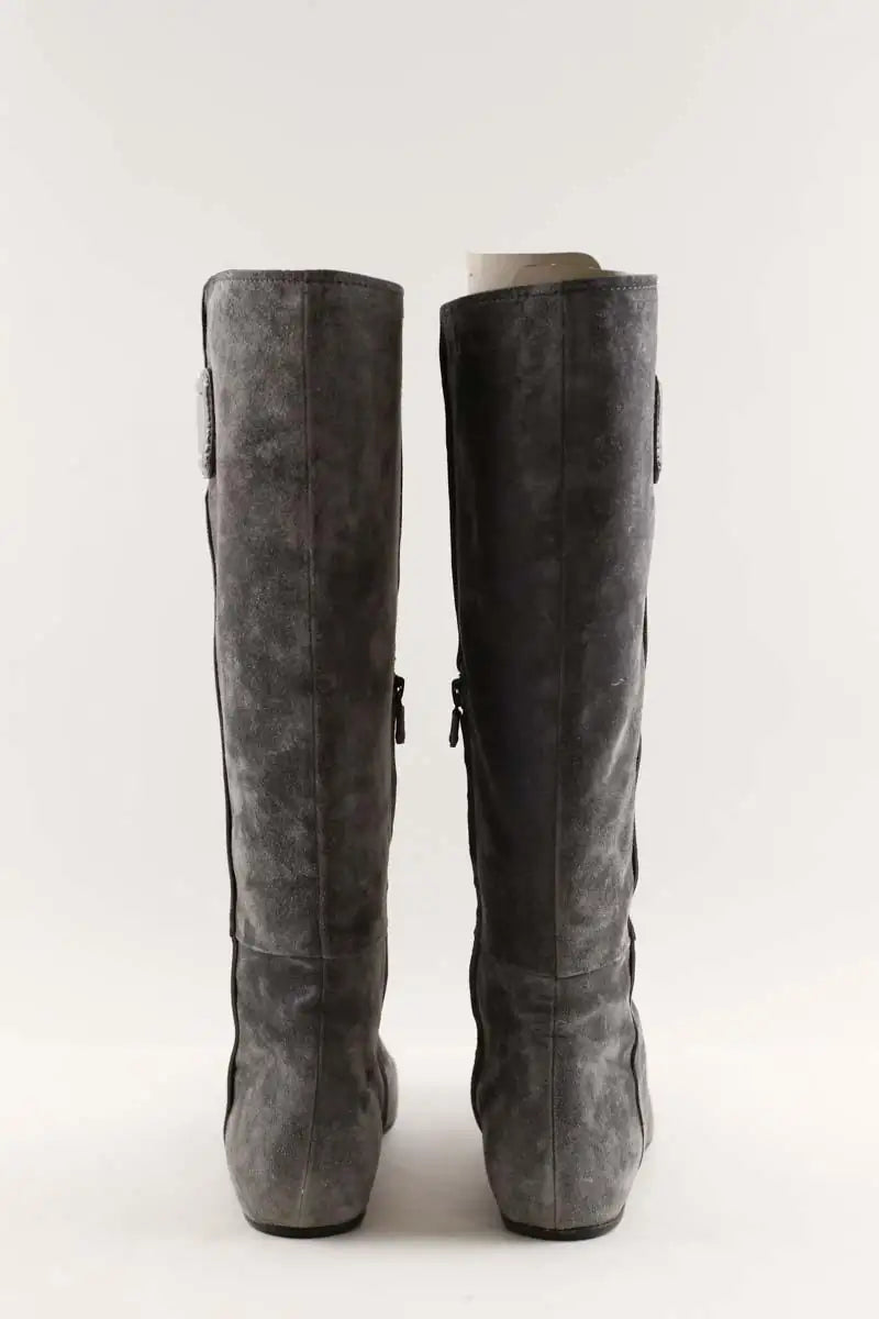 Bottes d'équitation Roger Vivier Gris en Daim