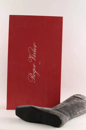 Bottes d'équitation Roger Vivier Gris en Daim