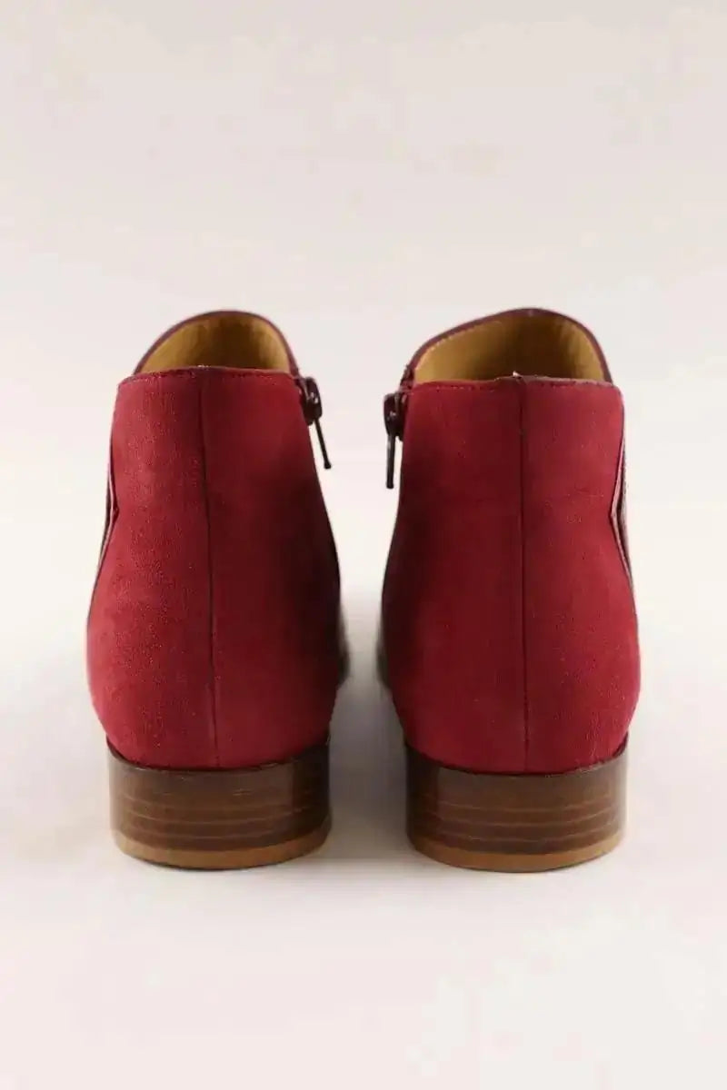 Bottes Des Petits Hauts Rouge en Cuir