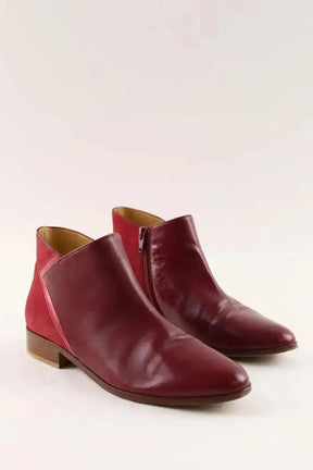 Bottes Des Petits Hauts Rouge en Cuir