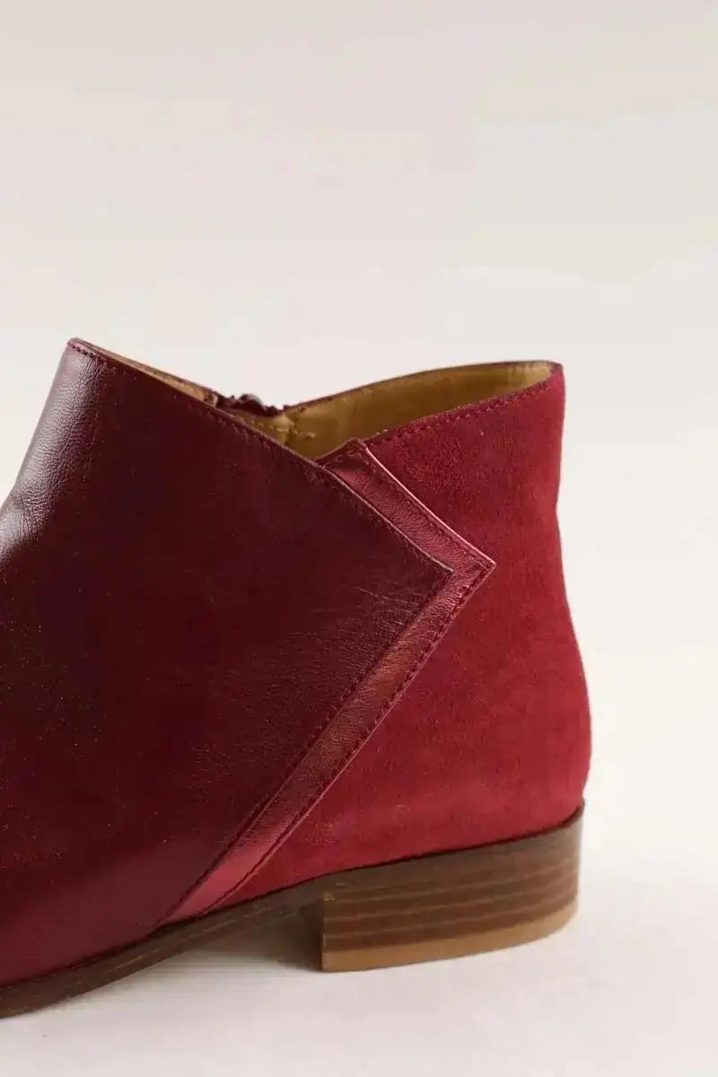 Bottes Des Petits Hauts Rouge en Cuir