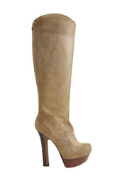 Bottes Fendi Kaki en Daim, taille 38 - Seconde Main