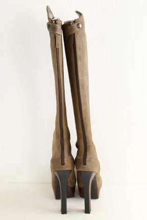 Bottes Fendi Kaki en Daim